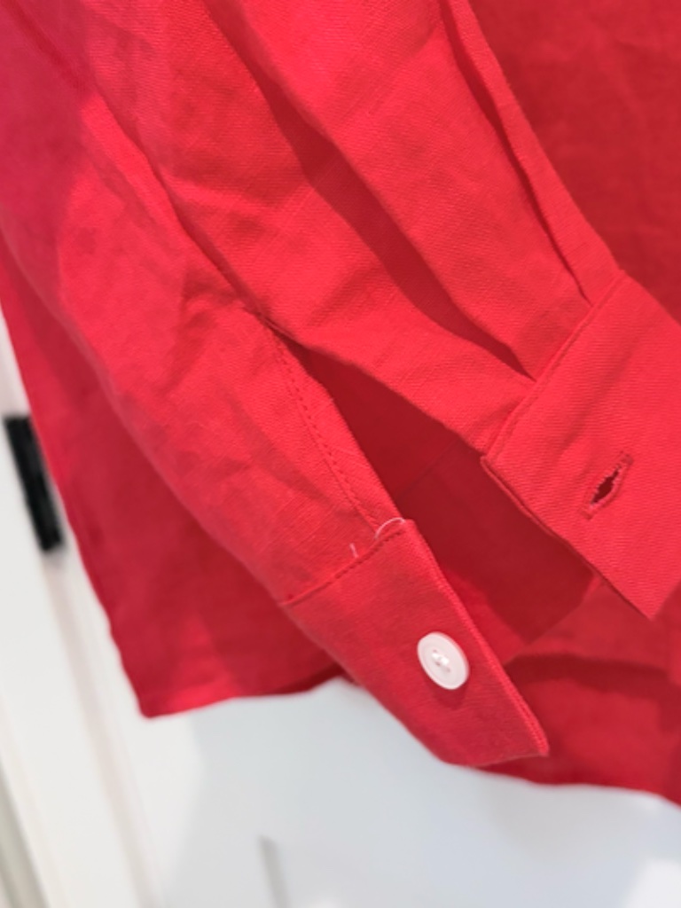 Pixie Market Red Linen Button Down Shirt Xs But Would Fit S, M, Or Large Nwt — image 6 of 7